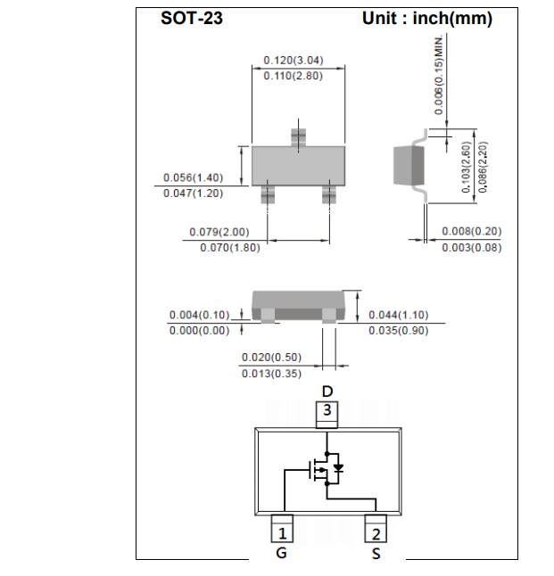 Mechanical Drawing - PANJIT PJA3439-AU P-Ch Enhancement Mode MOSFETs
